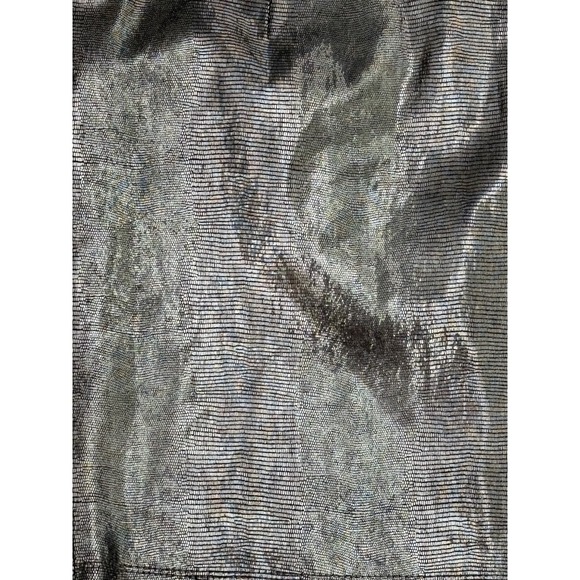 $495 Alice + Olivia Womens 6 Skirt Mini Lamb Leather Metallic Silver Caitlin - Picture 5 of 10